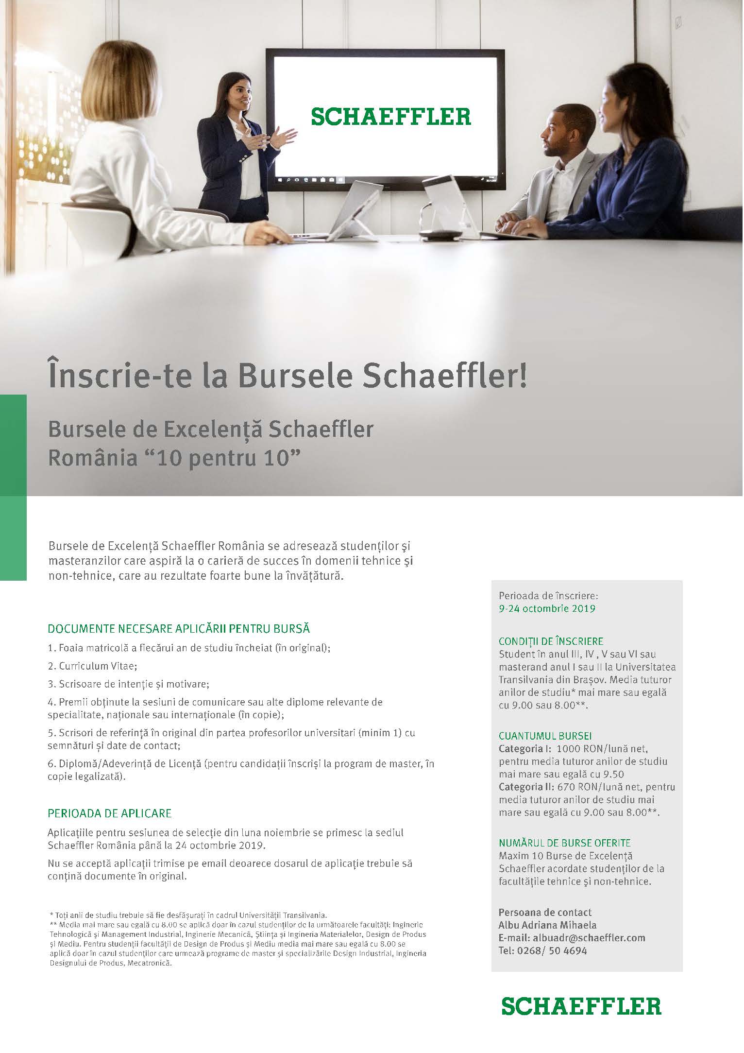 Inscrie Te La Bursele Schaeffler Universitatea Transilvania Din